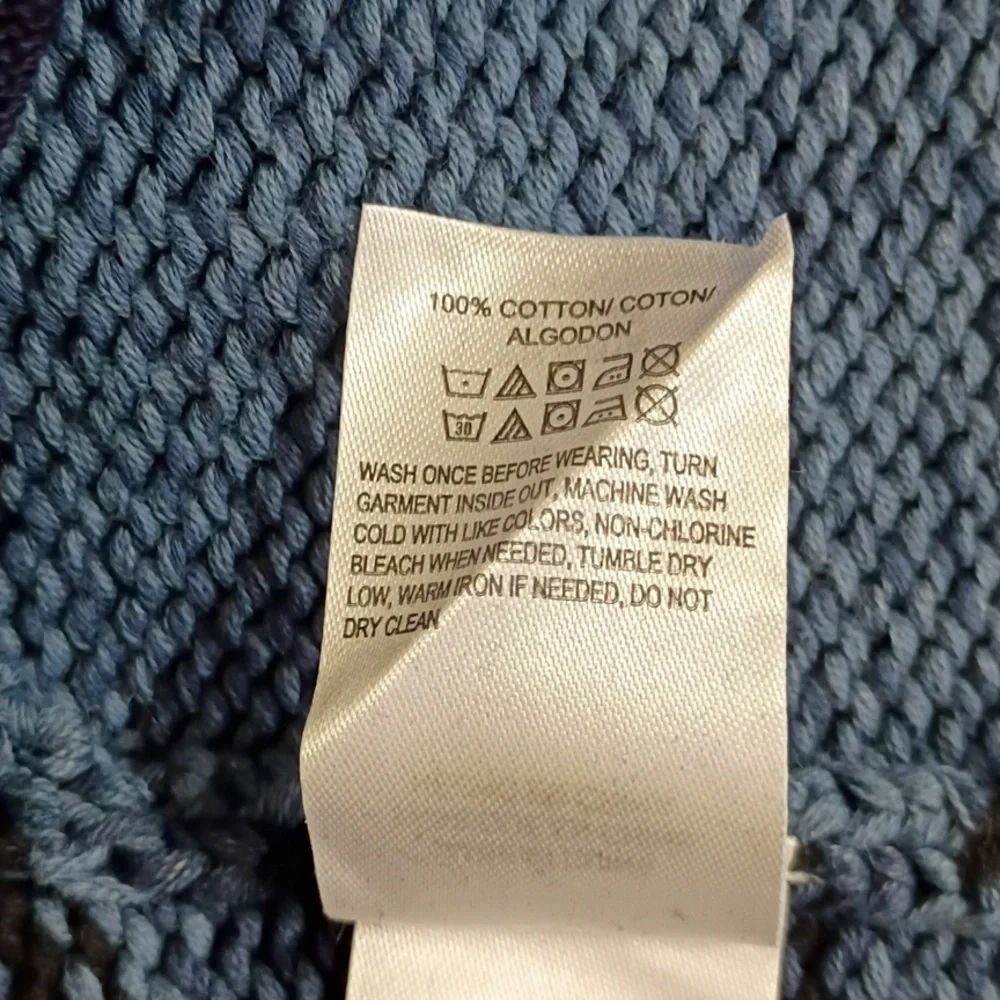 Lucky Brand Blue Heavy Knit Nordic Belted Cardigan Sweater Jacket Size M NWT - Picture 5 of 11